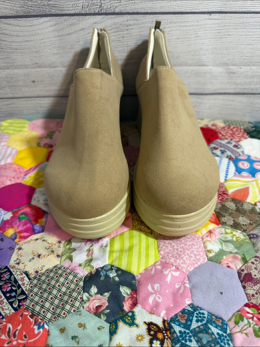 Women’s Brown & Tan Slip-On Booties